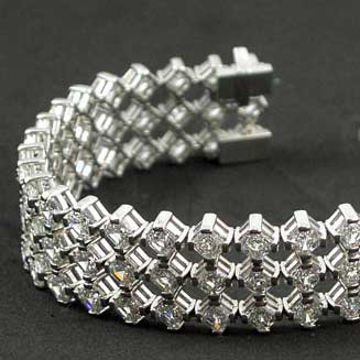 3 Row Asscher Cut Bracelet Mounting in Platinum