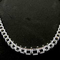 Platinum Necklace Mounting for Asscher Cut Diamonds