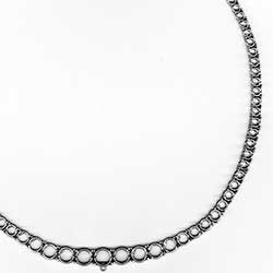 Blank 3 Prong Riviere Necklace Mounting in Platinum for Round Diamonds