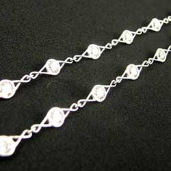 Bezel Set Diamond necklace in Platinum
