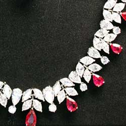 Ruby and Diamond Necklace in Platinum